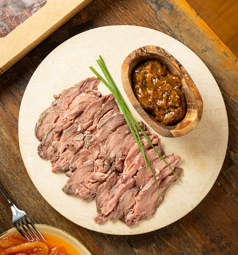 – Rosbife para antepasto com chutney de manga
